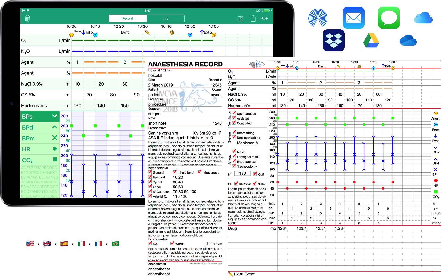 Anesthesia record software